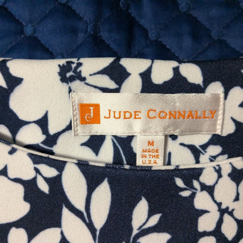 Jude Connally Navy & White Floral Top